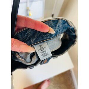 Paper & Denim Light Blue Distressed Denim Mini Skirt US 2